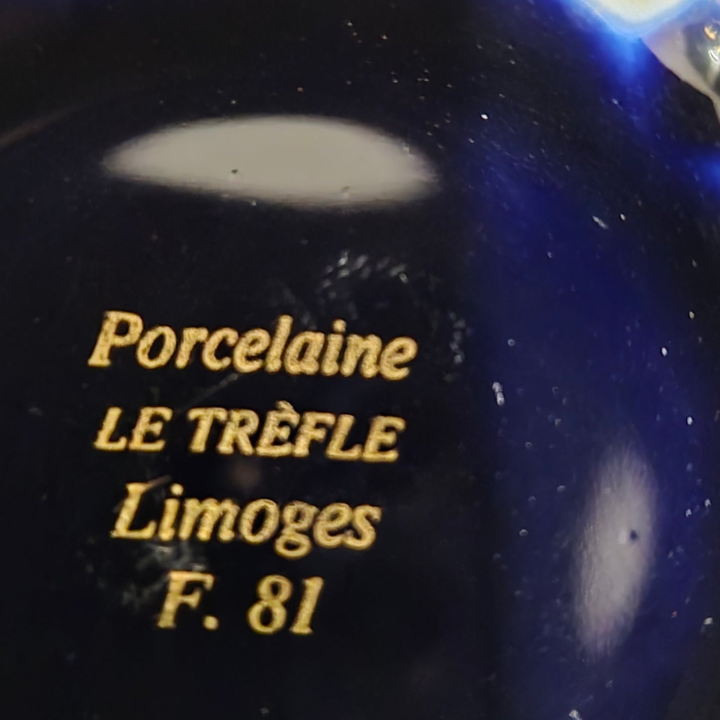 Limogen Castel Porcelain Vases Gold Scenes - Cobalt Blue