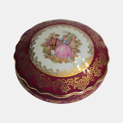 Limogen Castel Porcelain Vases Limoges Beautifully - Cranberry