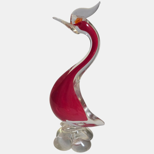 Murano Glass Bird Sculpture Beautifully - Ruby Red