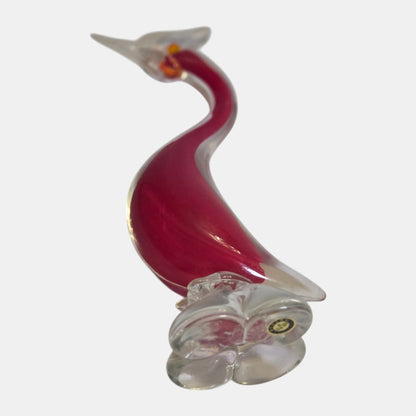 Murano Glass Bird Sculpture Beautifully - Ruby Red