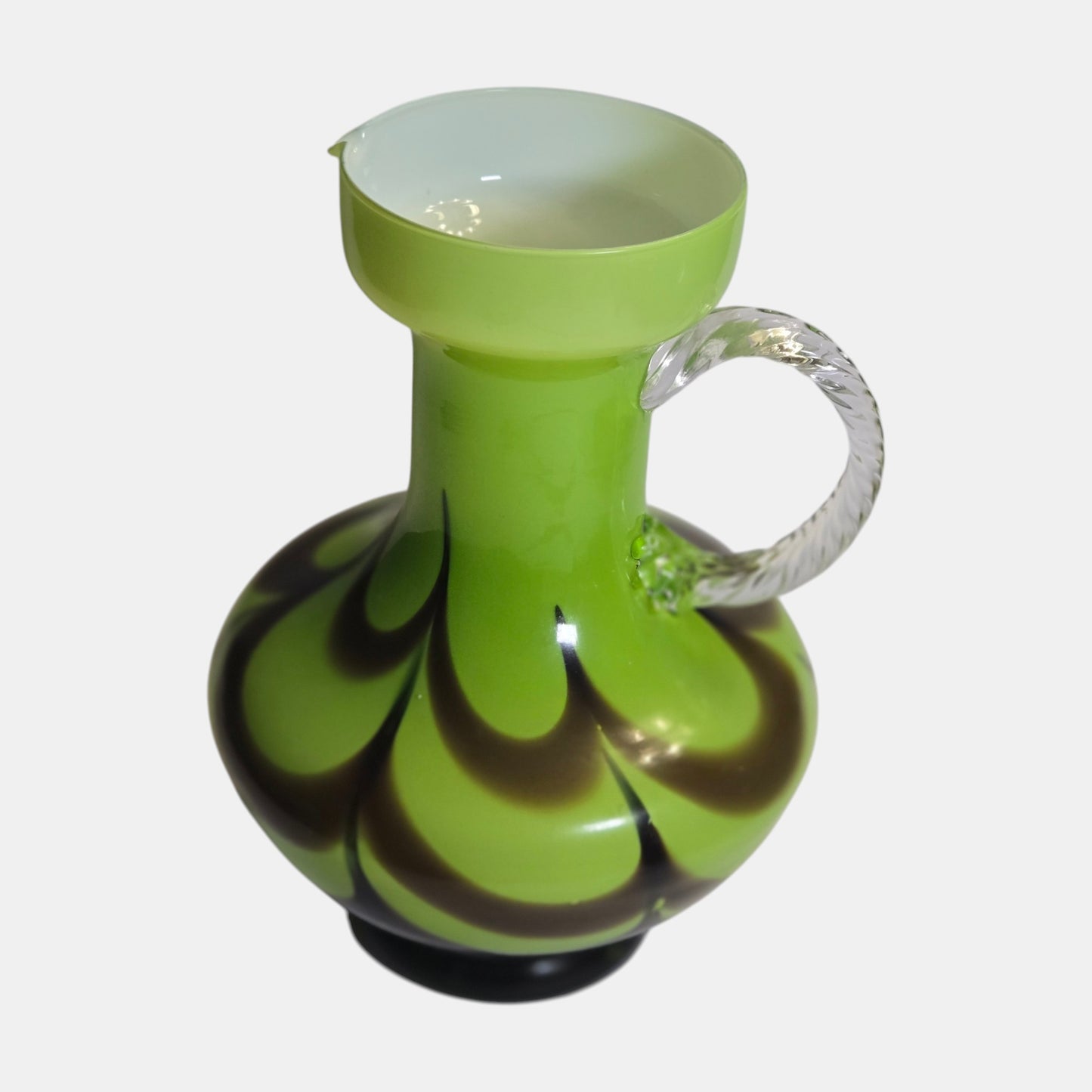 Empoli Opaline Glass Vase/Jug Dark Like - Green