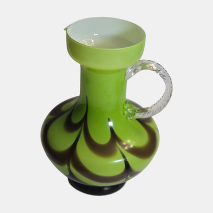 Empoli Opaline Glass Vase/Jug Dark Like - Green