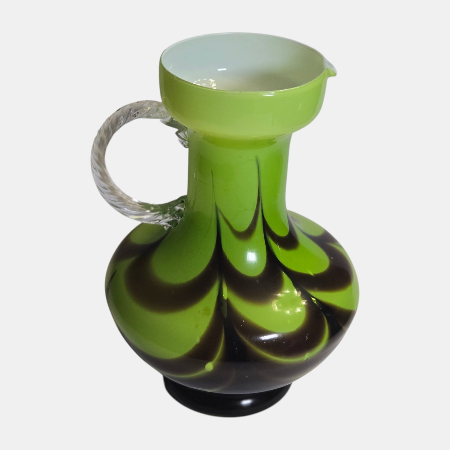 Empoli Opaline Glass Vase/Jug Dark Like - Green