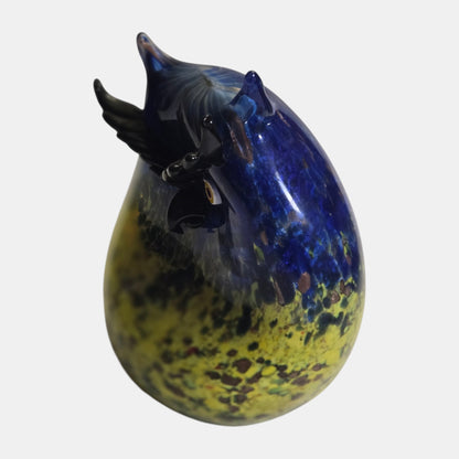 Murano Formia Glass Owl Figurine Design Yellow - Multi
