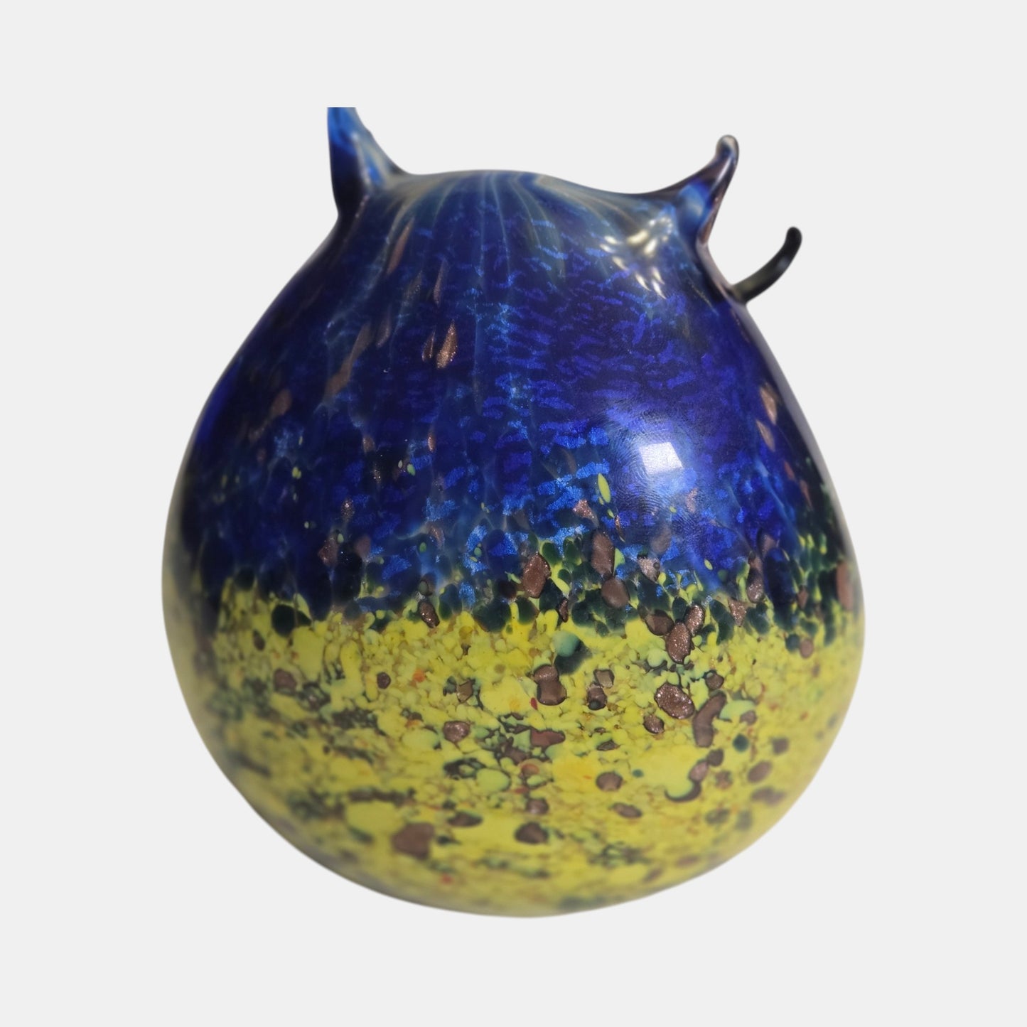 Murano Formia Glass Owl Figurine Design Yellow - Multi