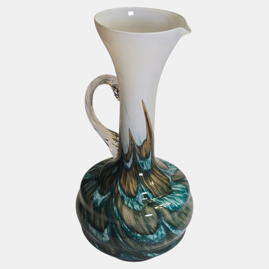 Empoli Opaline Blue/Green Jug Elegant Neck - Blue/Green