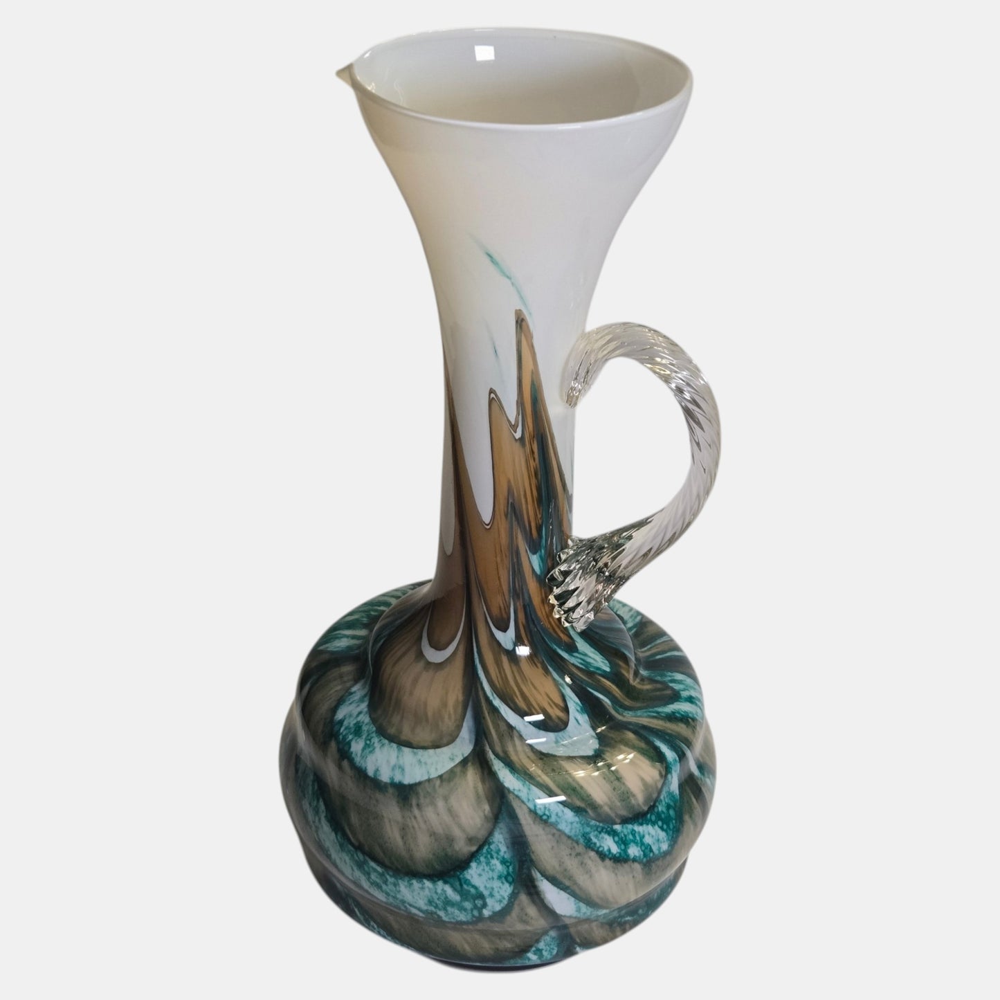 Empoli Opaline Blue/Green Jug Elegant Neck - Blue/Green