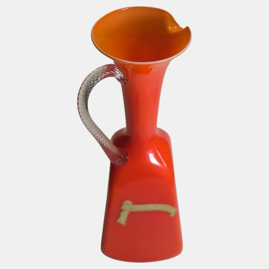 Empoli Opaline Florintina Orange Jug Pitcher Striking Example - Orange