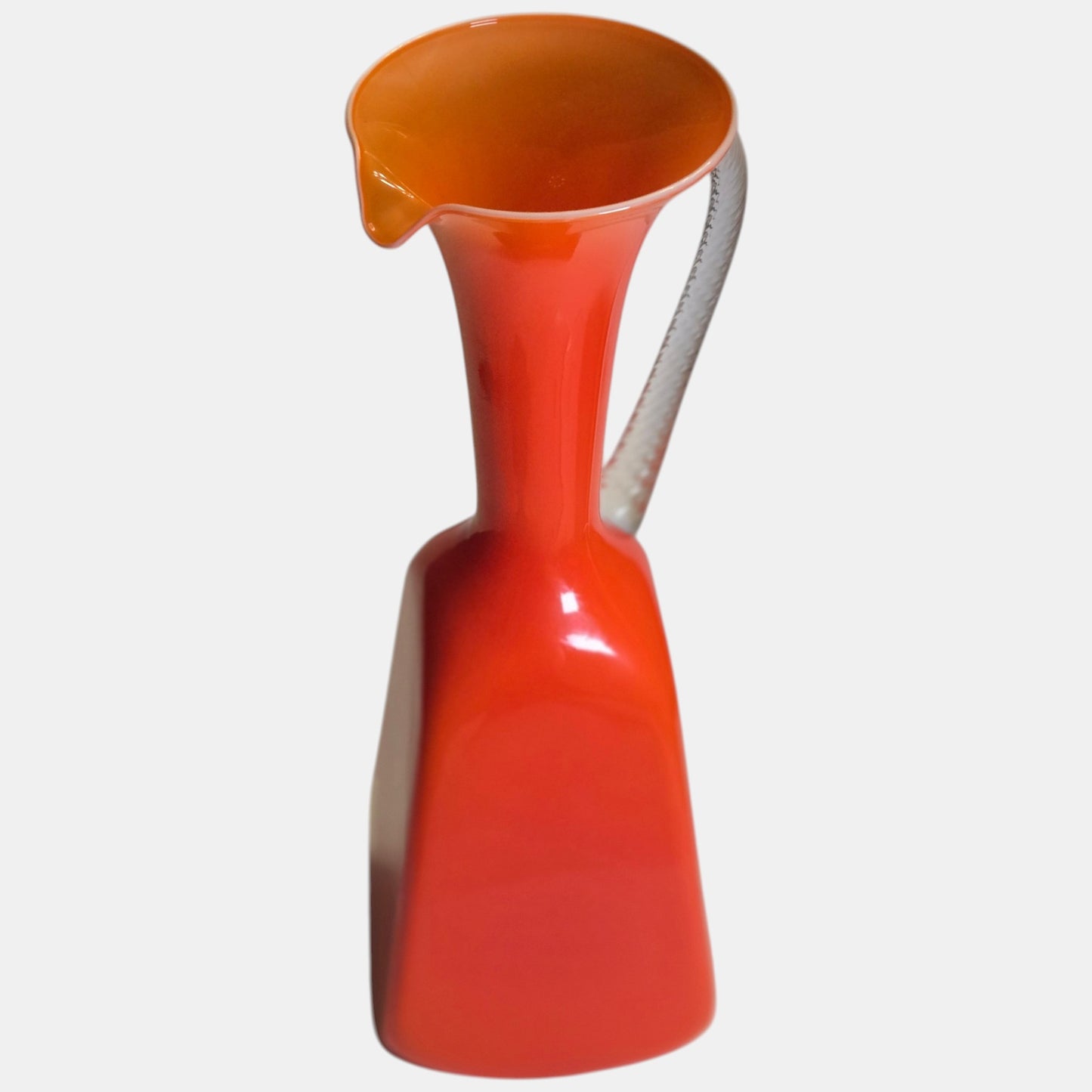 Empoli Opaline Florintina Orange Jug Pitcher Striking Example - Orange