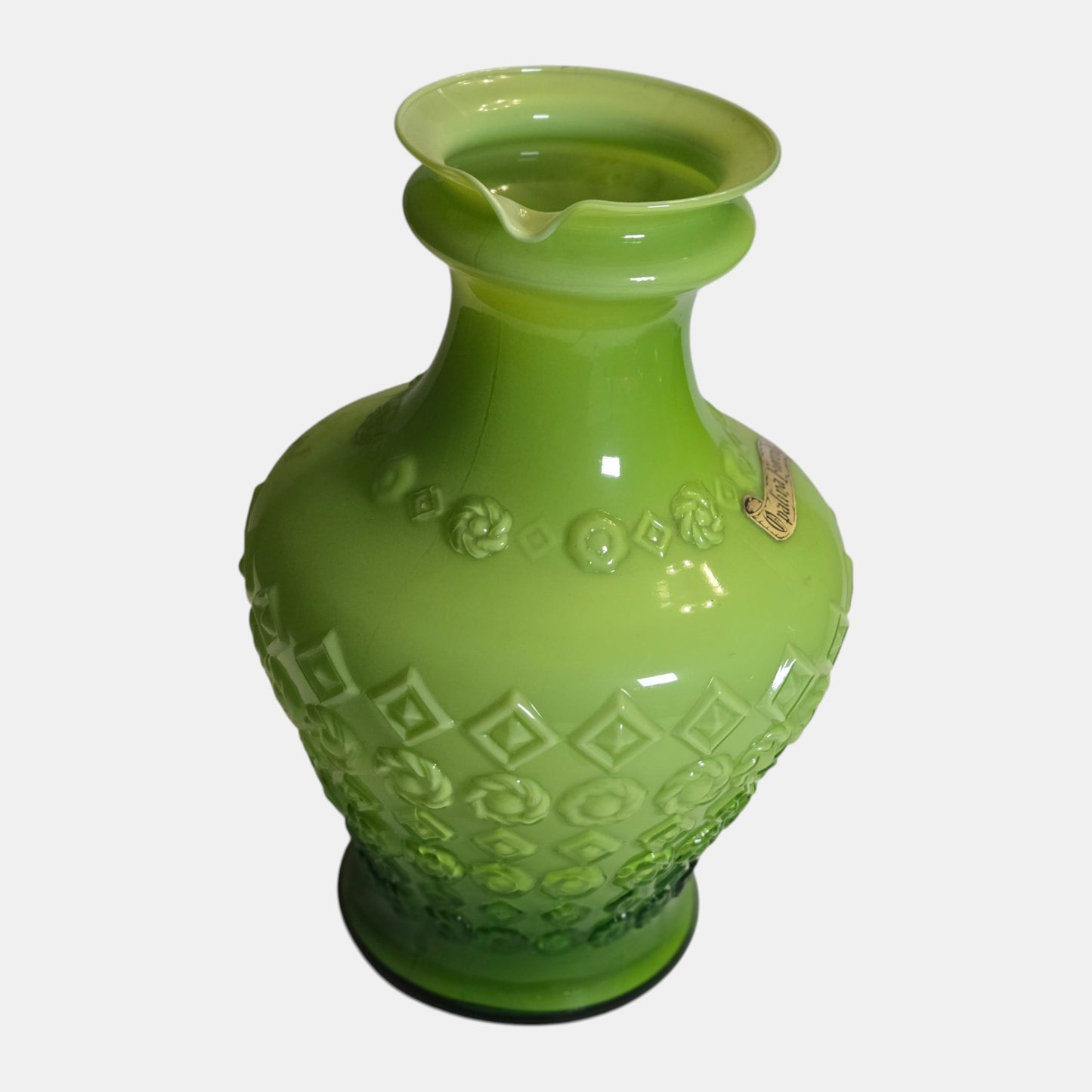 Empoli Opaline Florintina Green Jug Pitcher Opalina Fiorentina - Lime Green