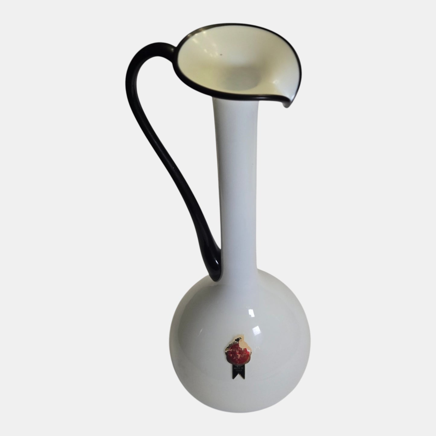 Empoli Opaline Florintina White Jug Pitcher - White/Black