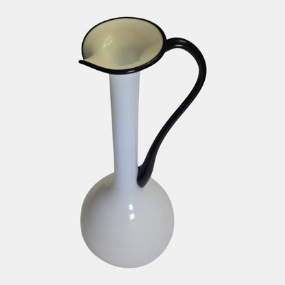 Empoli Opaline Florintina White Jug Pitcher - White/Black