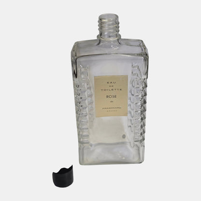 Fragonnard Rose Large Empty Display Perfume Bottle - Clear Glass