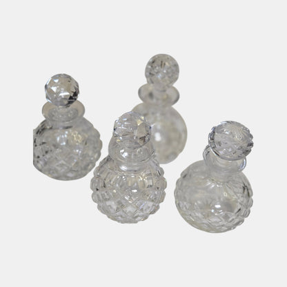 Crystal Perfume Four Bottles - Clear Glass