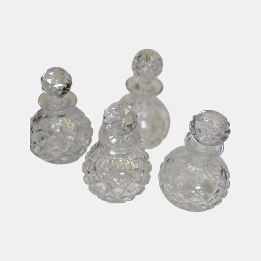 Crystal Perfume Four Bottles - Clear Glass