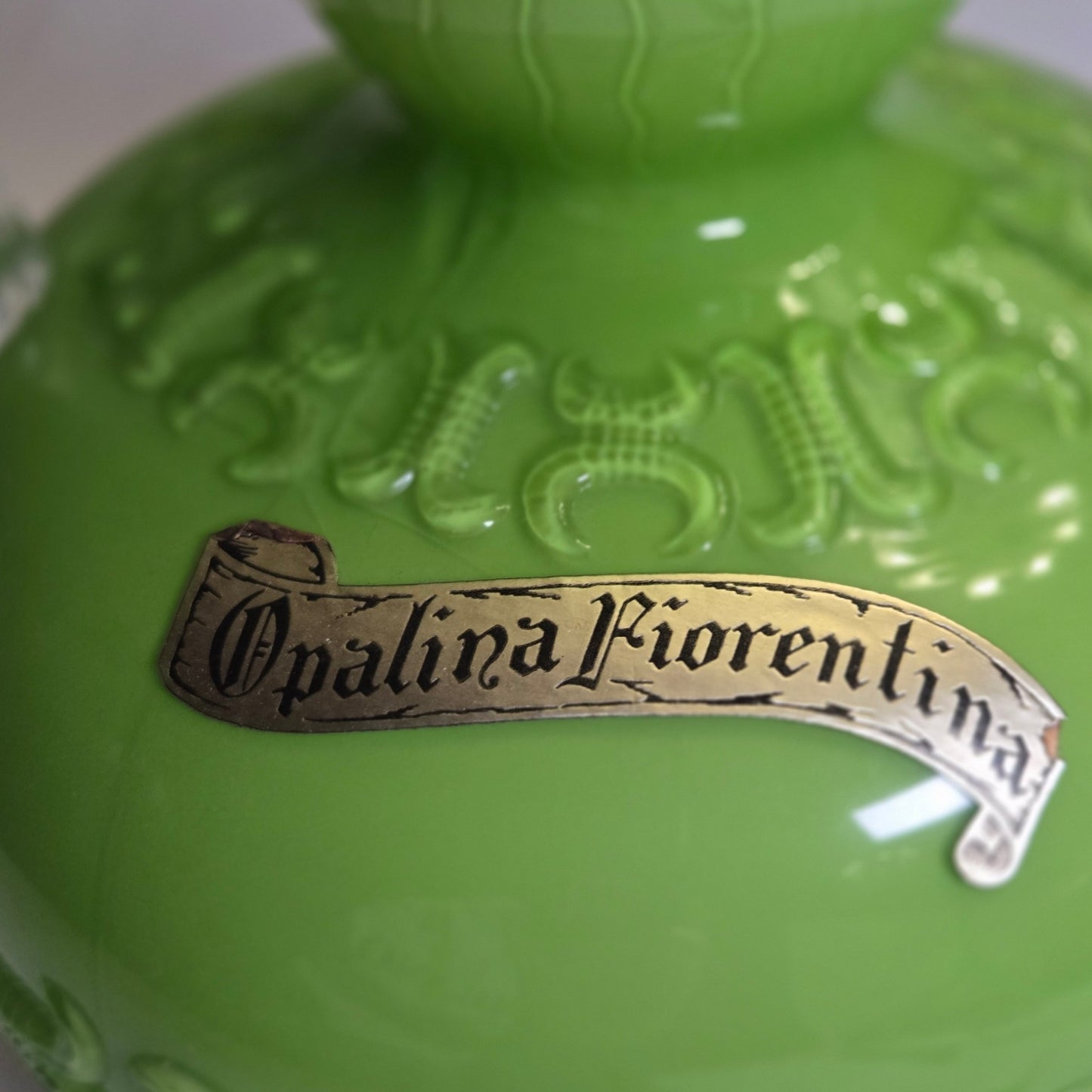 Opalina Empoli Fiorentina Lime Green Vase/Jug - Lime Green