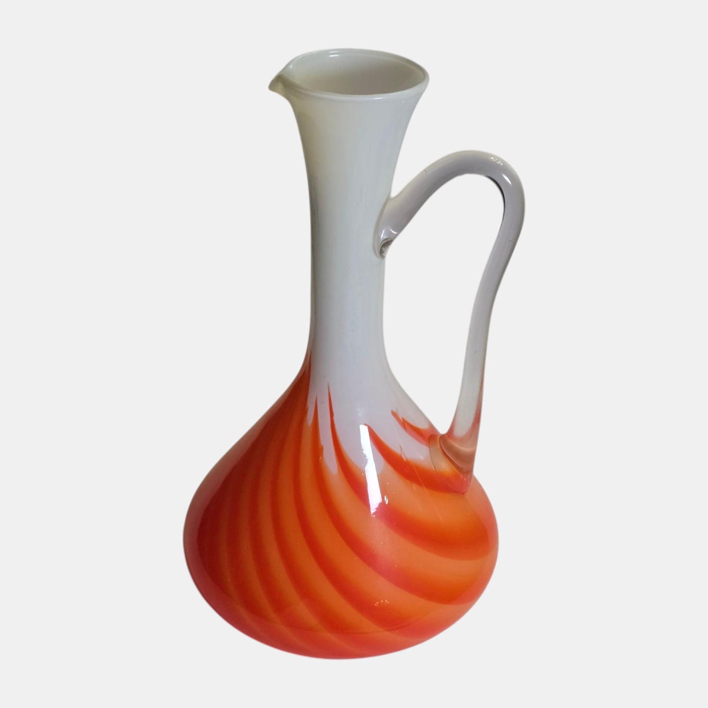 Opalina Empoli Fiorentina Orange and White Vase/Jug - Orange/white
