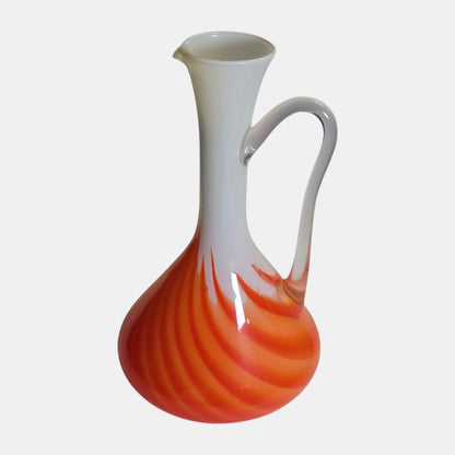 Opalina Empoli Fiorentina Orange and White Vase/Jug - Orange/white
