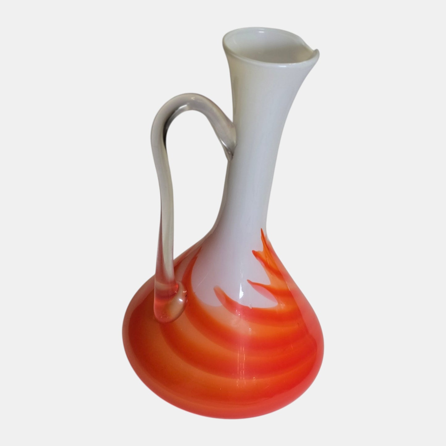 Opalina Empoli Fiorentina Orange and White Vase/Jug - Orange/white