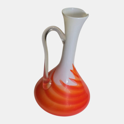 Opalina Empoli Fiorentina Orange and White Vase/Jug - Orange/white