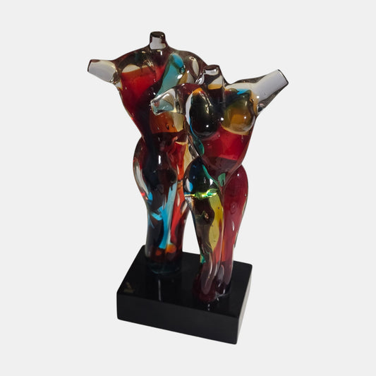 Murano Male and Female Torsos Sculpture - Multi