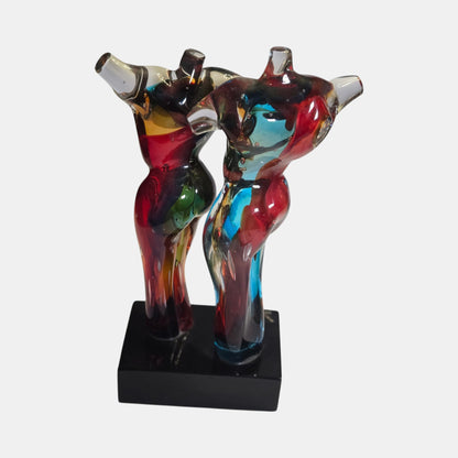 Murano Male and Female Torsos Sculpture - Multi