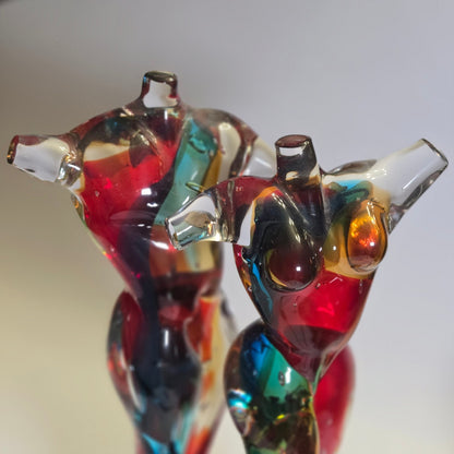 Murano Male and Female Torsos Sculpture - Multi