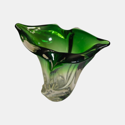 Murano Emerald Green Vintage Vase - Green