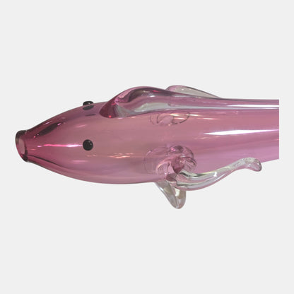 Vintage Czech Pink Glass fish - Pink