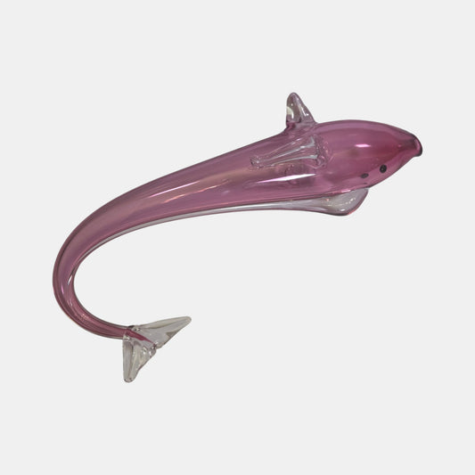 Vintage Czech Pink Glass fish - Pink