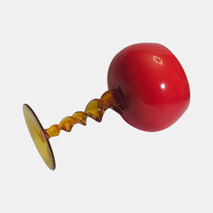 Empoli Red and Amber Goblet Vase - Red/Amber