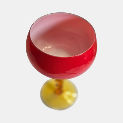 Empoli Red and Amber Goblet Vase - Red/Amber
