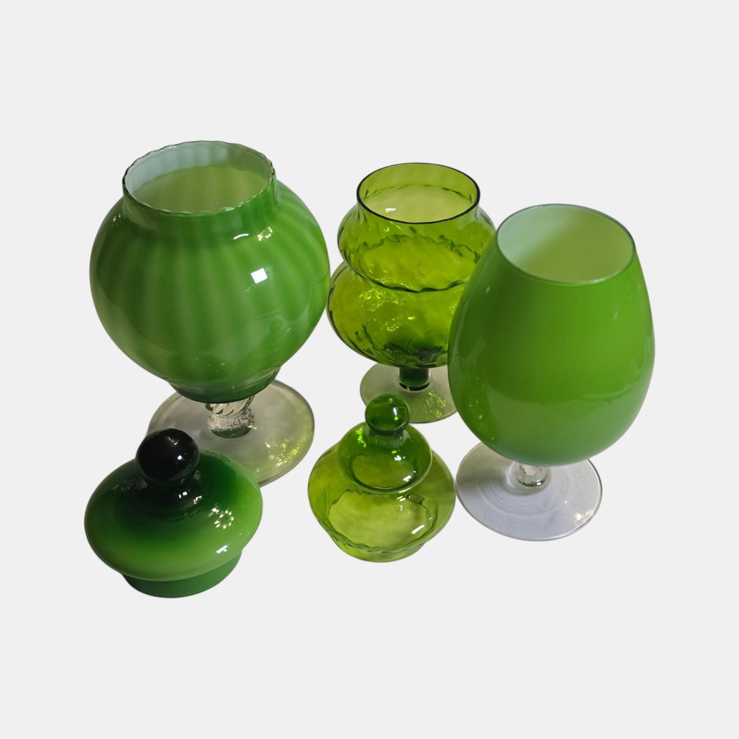 Empoli Trio Glass Jars/Vase - Green