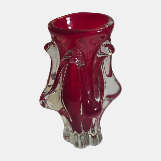 Murano Red Vintage Glass Vase - Red