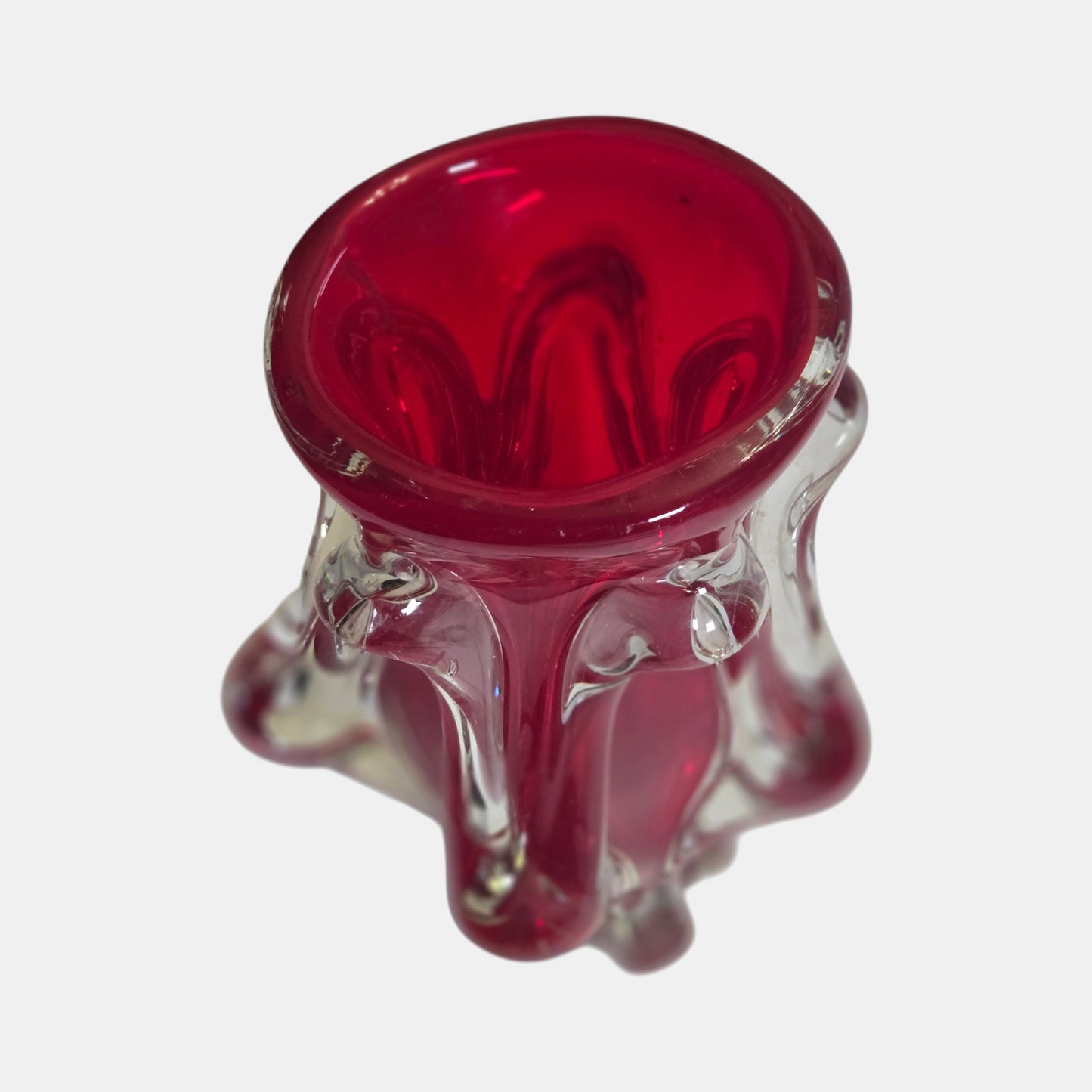 Murano Red Vintage Glass Vase - Red