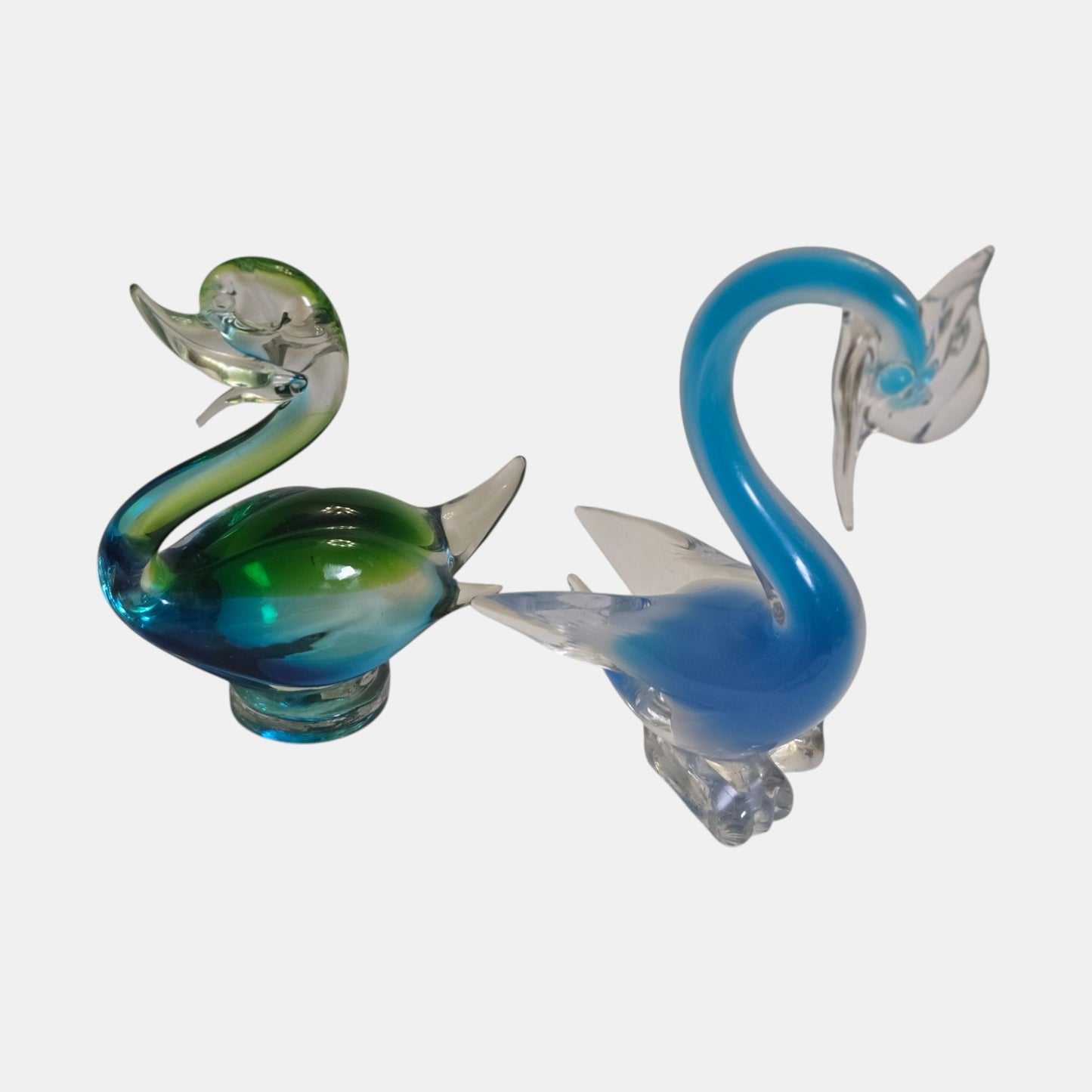 Murano Vintage Blue Swans - Blue/Teal