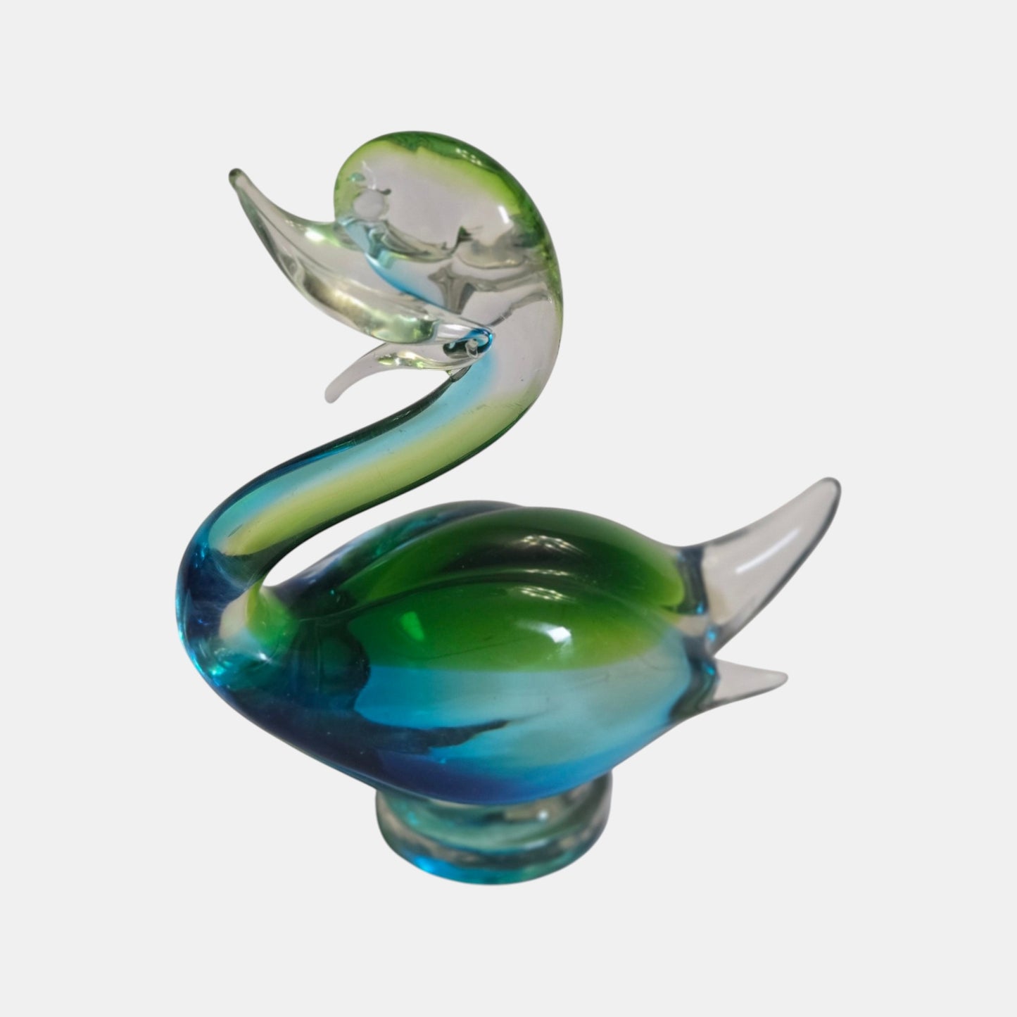 Murano Vintage Blue Swans - Blue/Teal