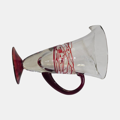 Kosta Boda Glass Jug Red and Clear - Red/Clear