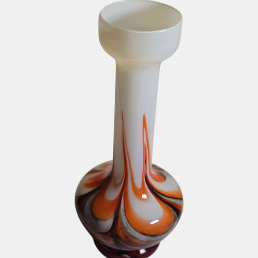Opalina Empoli Fiorentina Orange and Black Vase - Multi