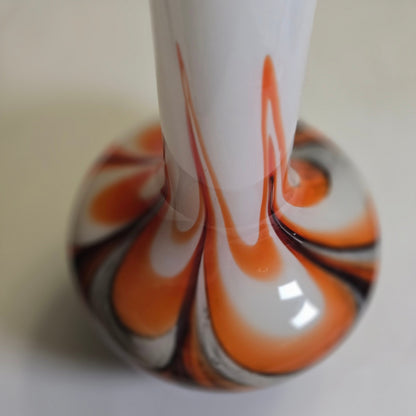 Opalina Empoli Fiorentina Orange and Black Vase - Multi