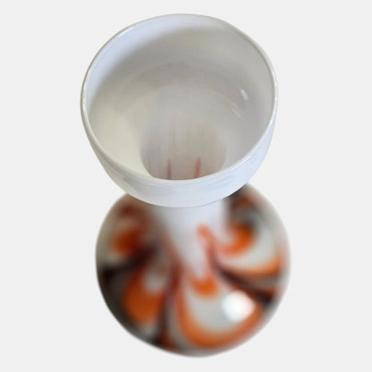 Opalina Empoli Fiorentina Orange and Black Vase - Multi