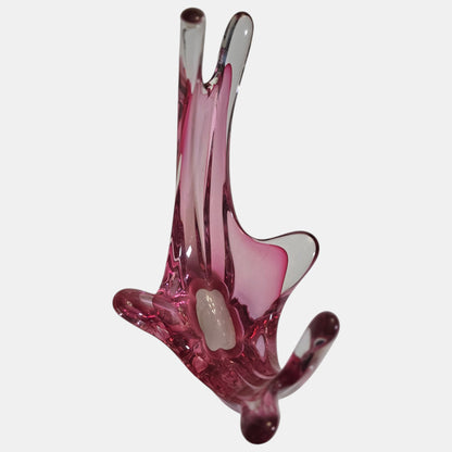 Val Saint Lambert Vintage Cranberry Pink Centrepiece Vase - Pink