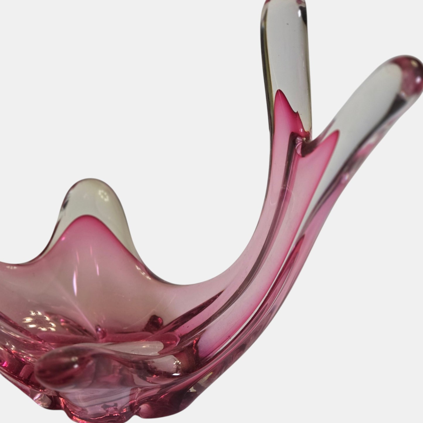 Val Saint Lambert Vintage Cranberry Pink Centrepiece Vase - Pink