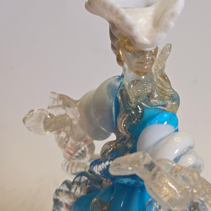 Murano Vintage Pair of  Red and Blue Glass Figurine - Red/Blue