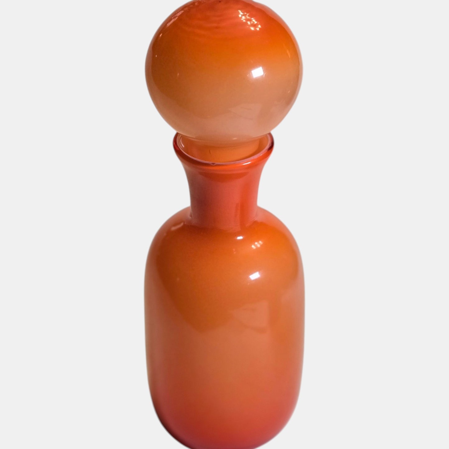 Scandinavian Retro Red and Orange Bottle With Stoppers - Oragne/Red