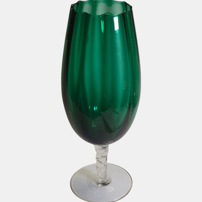 Empoli Glass Green Goblet Vase - Green