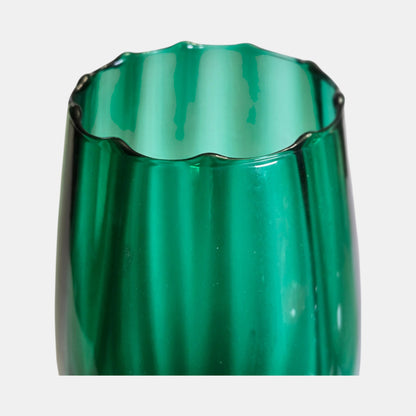 Empoli Glass Green Goblet Vase - Green