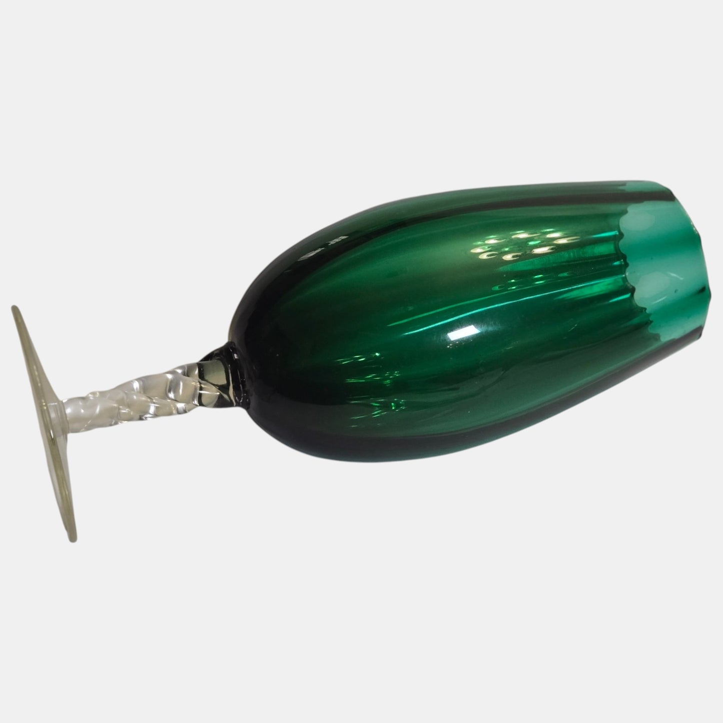 Empoli Glass Green Goblet Vase - Green