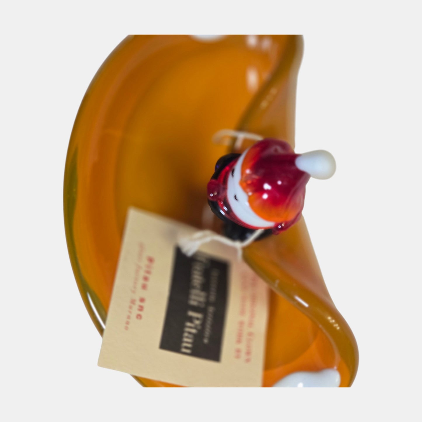 Murano Fratelli Pitau Vintage Clown Dish - Orange/Amber