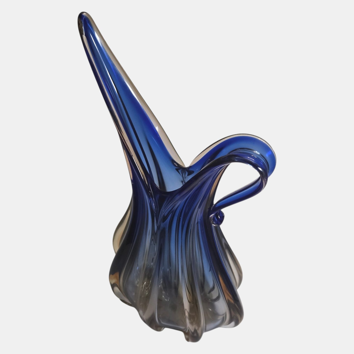 Murano Blue Glass Vase/Jug By K B Murano - Cobalt Blue